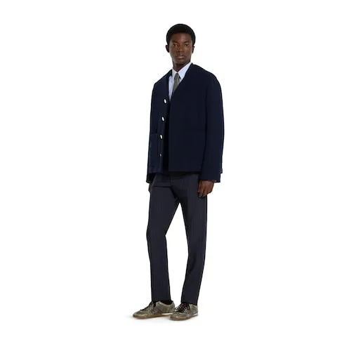 Pinstripe Wool Trousers