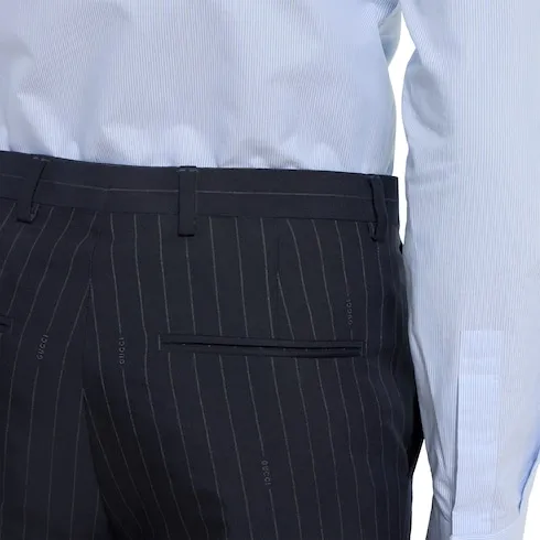 Pinstripe Wool Trousers
