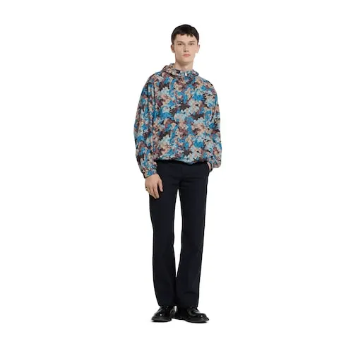 Printed Technical Poplin Zip Jacket