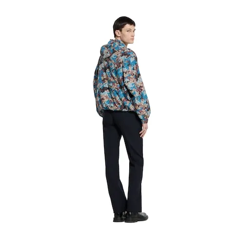 Printed Technical Poplin Zip Jacket