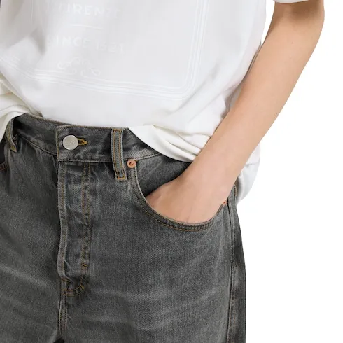 Wide Leg Denim Trousers