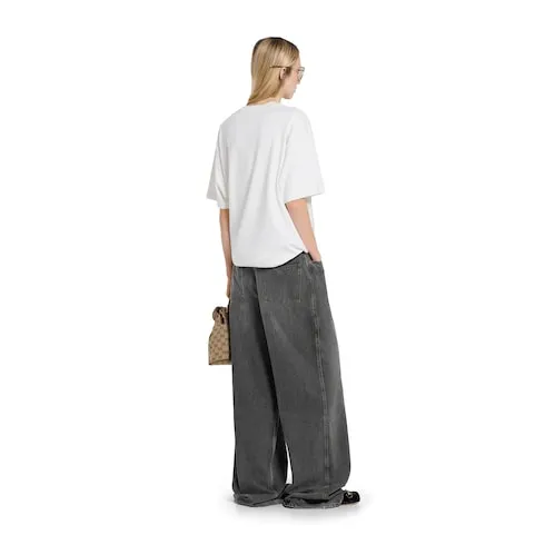 Wide Leg Denim Trousers