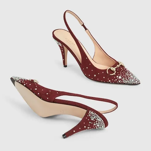 Slingback Pump With Crystal Horsebit