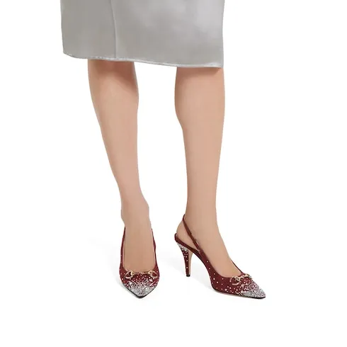 Slingback Pump With Crystal Horsebit