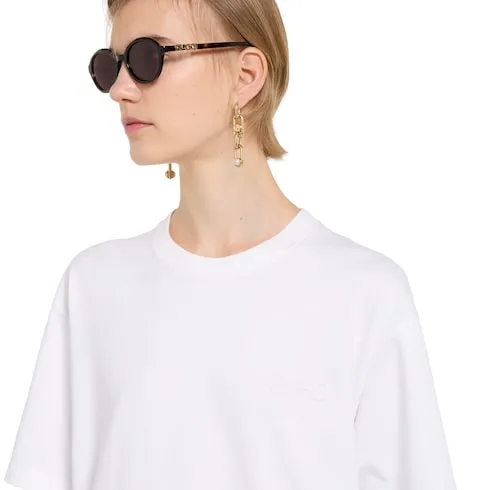 Cotton Jersey T-Shirt With Embroidery