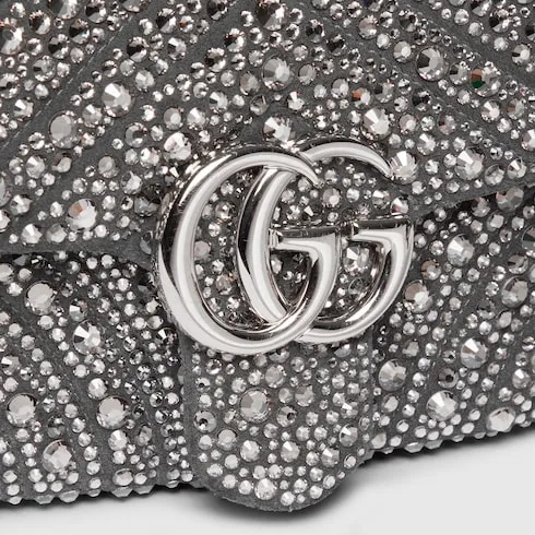 Gg Marmont Crystals Small Shoulder Bag
