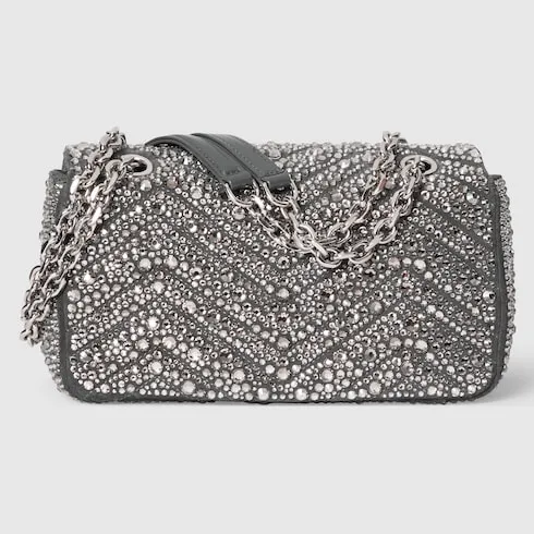 Gg Marmont Crystals Small Shoulder Bag
