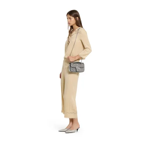 Gg Marmont Crystals Small Shoulder Bag
