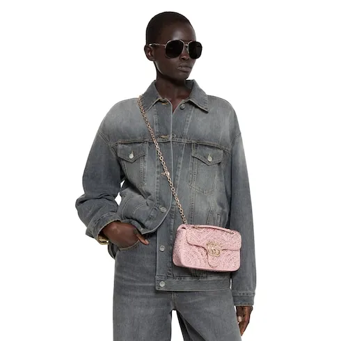 Gg Marmont Crystals Small Shoulder Bag