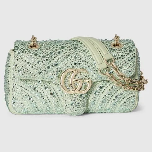 Gg Marmont Crystals Small Shoulder Bag