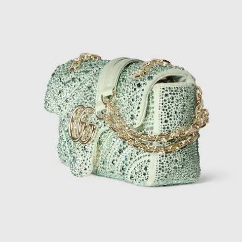 Gg Marmont Crystals Small Shoulder Bag