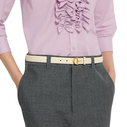 Thin Belt With Half-Horsebit Buckle