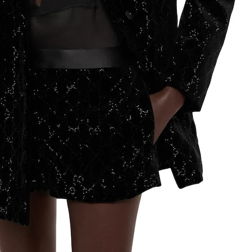 Embroidered Cotton Velvet Shorts