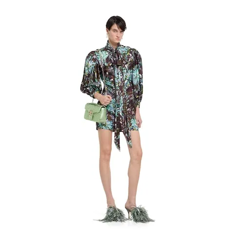 Printed Silk Twill Dress