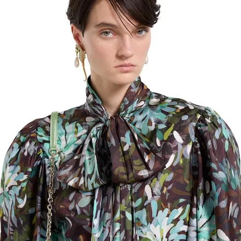 Printed Silk Twill Dress