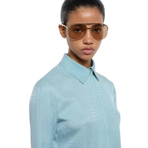 Interlocking G Silk Jacquard Shirt