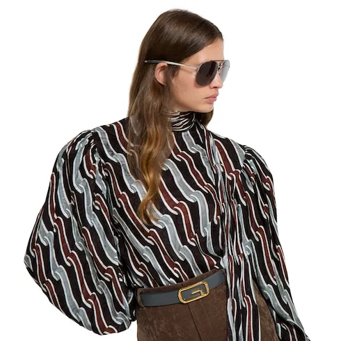Printed Silk Twill Shirt