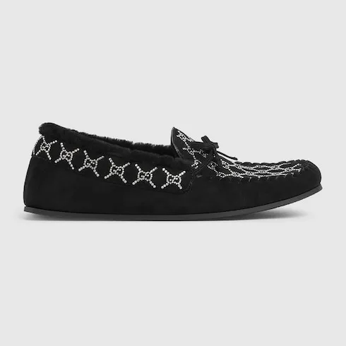 Gg Crystal Driver Loafer