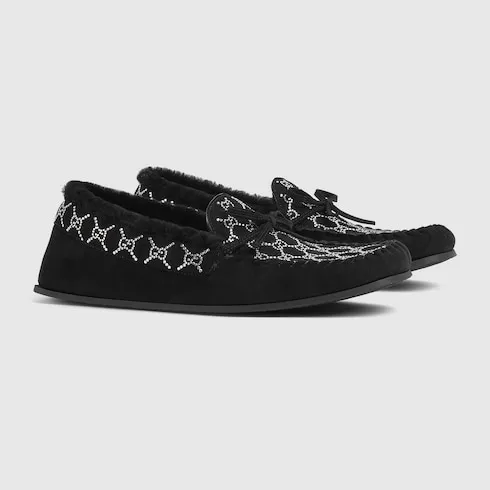 Gg Crystal Driver Loafer