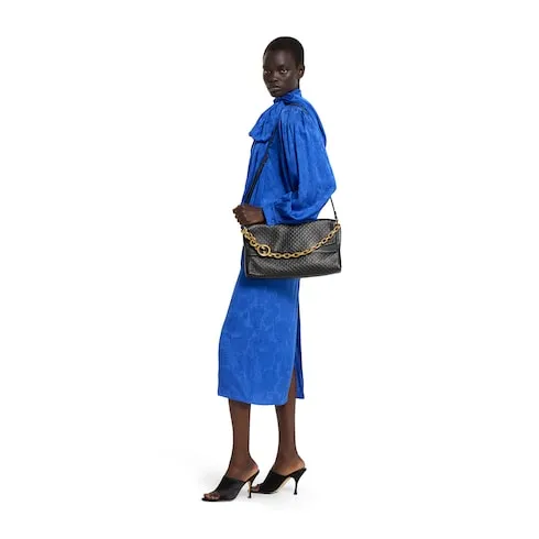 Large Shoulder Bag With Chain