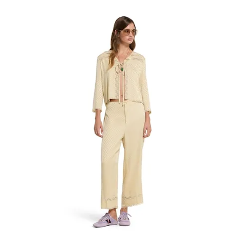 Diagonal Gg Silk Jacquard Trousers