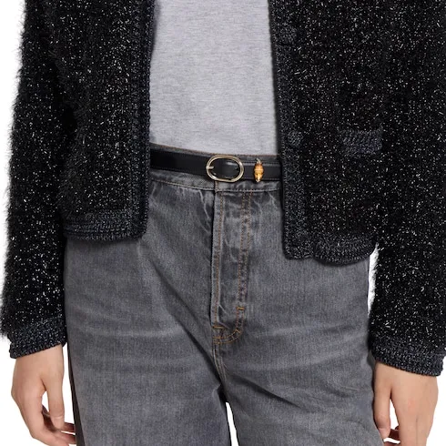 Thin Belt With Oval Buckle