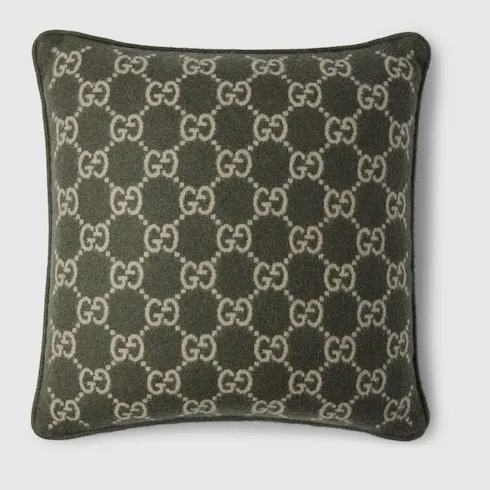 Gg Wool Cashmere Jacquard Cushion