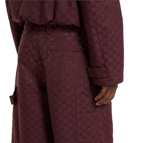 Gg Canvas Trousers With Crystals
