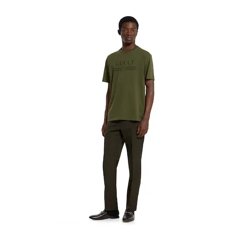 Cotton Jersey T-Shirt With Print