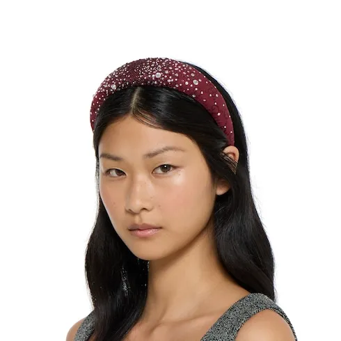 Gg Canvas Headband With Crystals