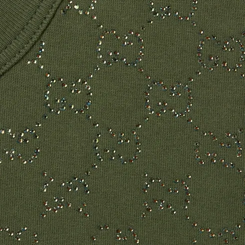 Cotton Jersey T-Shirt With Crystals