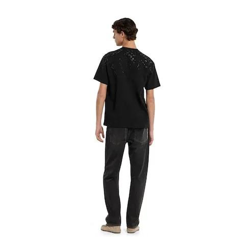 Cotton Jersey T-Shirt With Crystals