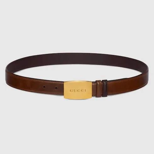 Reversible Belt With Plaque Buckle