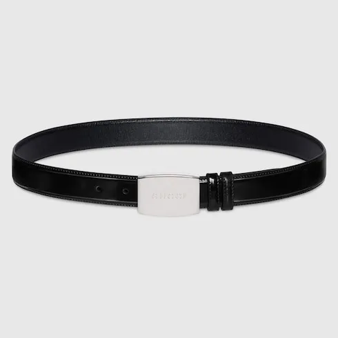 Reversible Belt With Plaque Buckle