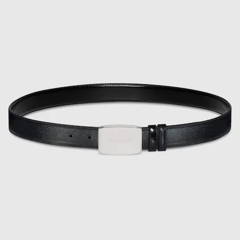 Reversible Belt With Plaque Buckle