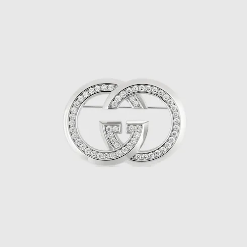 Interlocking G Brooch With Crystals