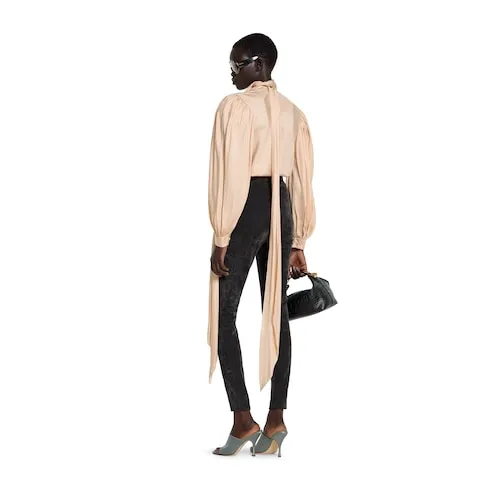 Silk Twill Shirt With Ribbon