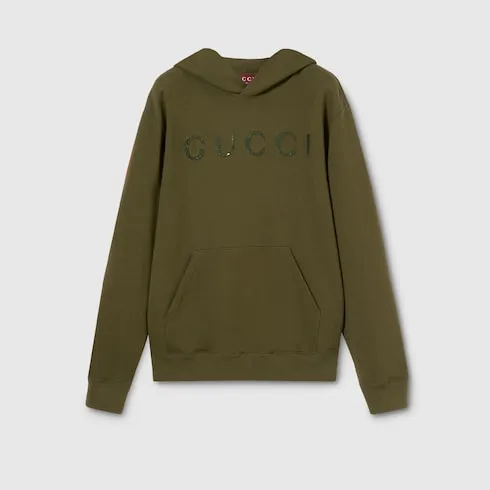 Cotton Jersey Sweatshirt With Embroidery