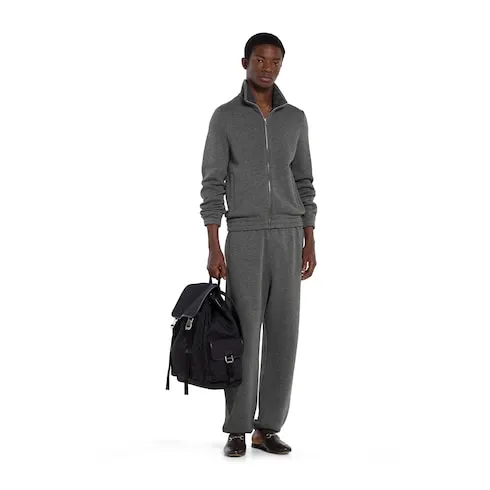 Double Jersey Jacquard Zip Jacket