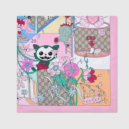 Besties Printed Silk Twill Carré