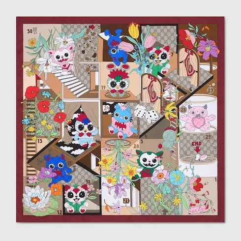 Besties Printed Silk Twill Carré