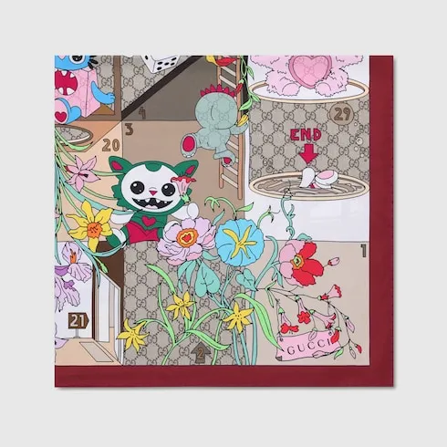 Besties Printed Silk Twill Carré