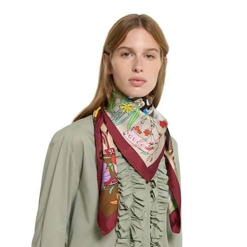 Besties Printed Silk Twill Carré