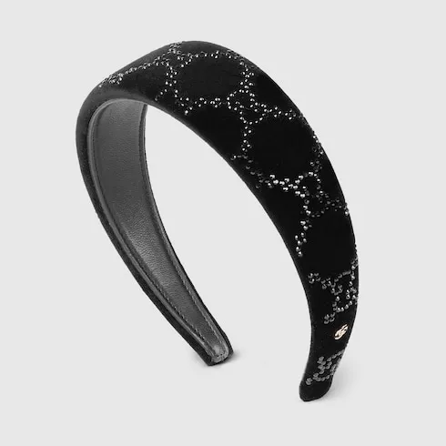 Soft Velvet Headband With Crystals