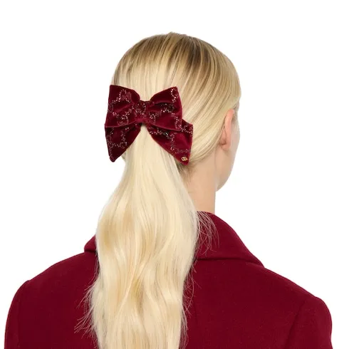 Soft Velvet Hair Slide With Crystals
