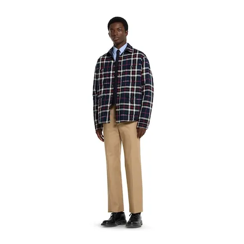 Cotton Twill Trousers With Web Detail