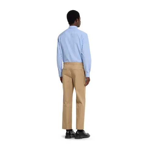 Cotton Twill Trousers With Web Detail