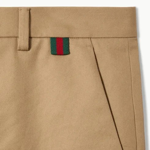 Cotton Twill Trousers With Web Detail