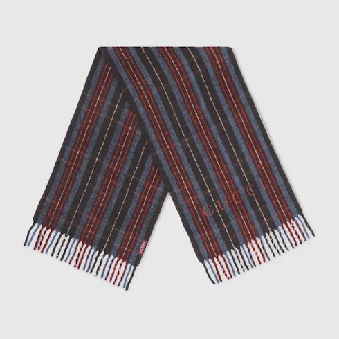 Wool Scarf With Gucci Logo