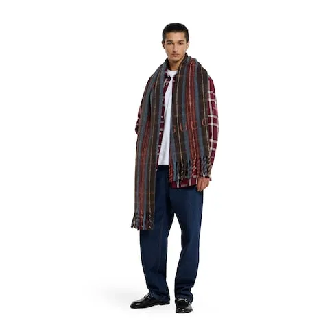 Wool Scarf With Gucci Logo